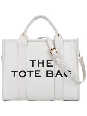Women Pu-white Personalized Canvas Tote Bag with Zipper Mini Top-Handle